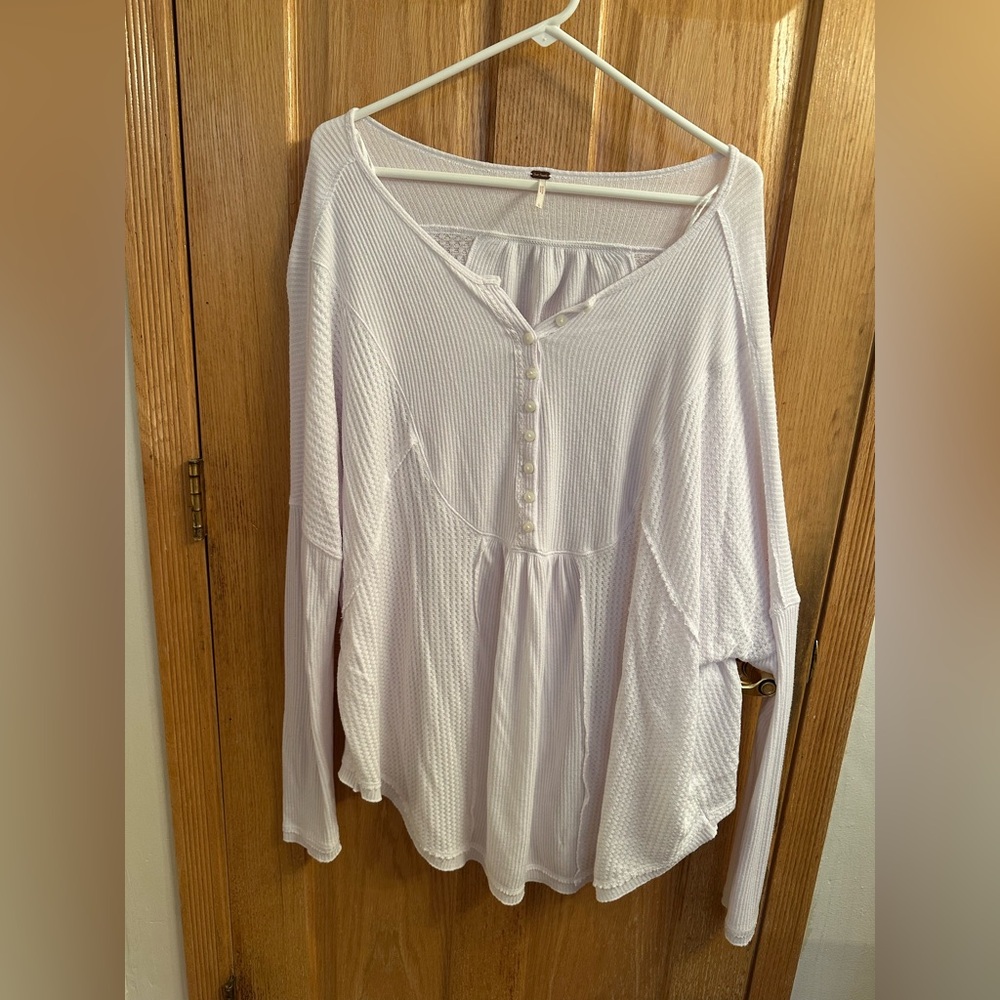 Free People Women's White Button-Up Top